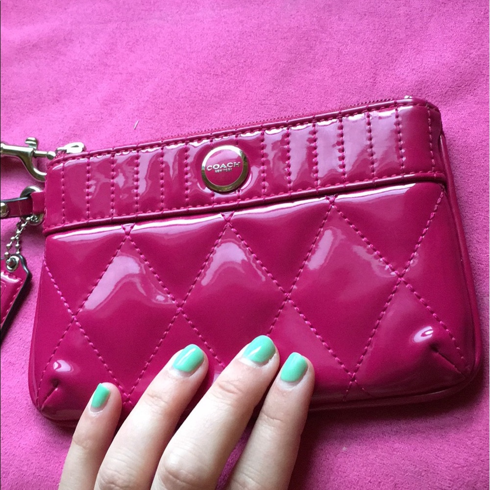 Coach Fuscia Wristlet